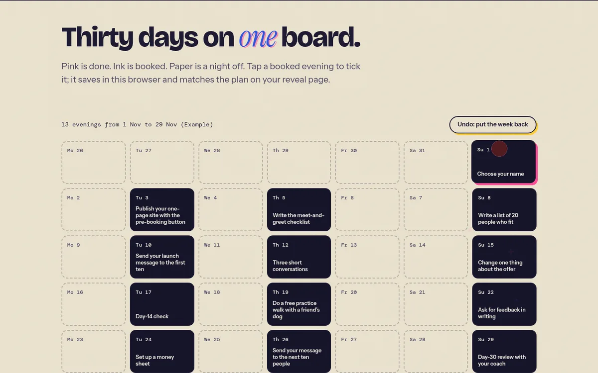 Screenshot: Monday coach board