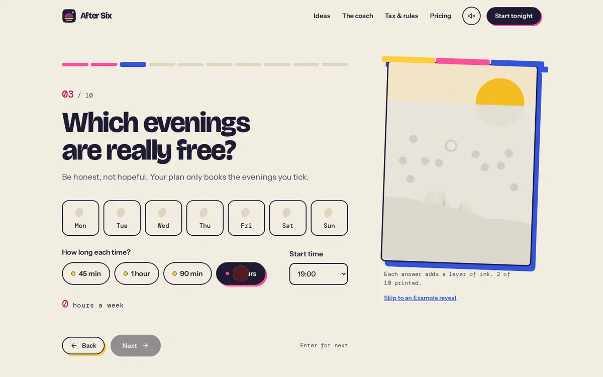 Screenshot: One of the ten questions
